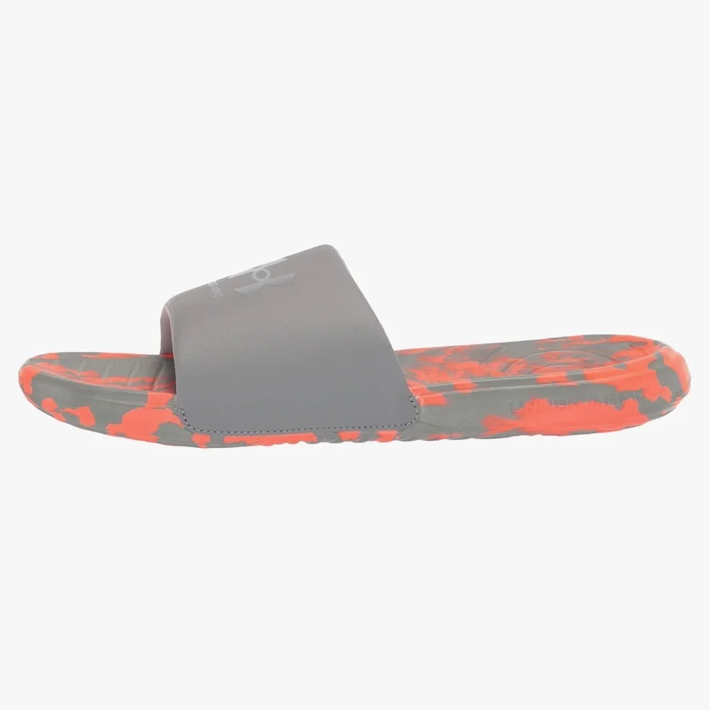 Under Armour Slides in Orange and Gray